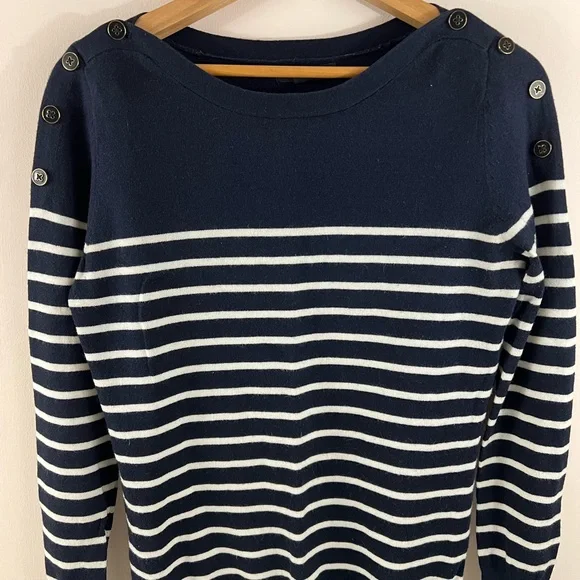 XS Banana Republic Stripped Nautical Sweater Navy/White - Picture 2 of 11